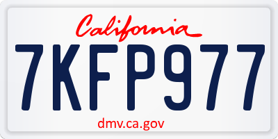 CA license plate 7KFP977
