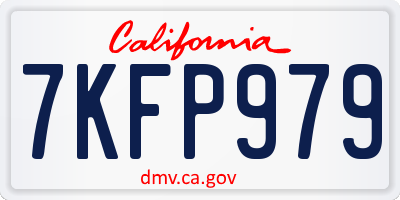 CA license plate 7KFP979