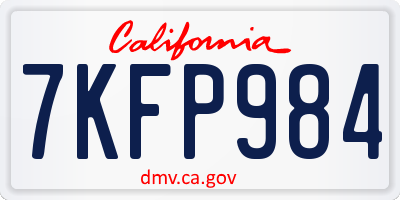 CA license plate 7KFP984