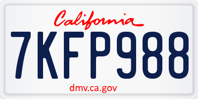 CA license plate 7KFP988