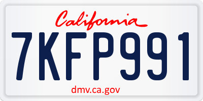 CA license plate 7KFP991