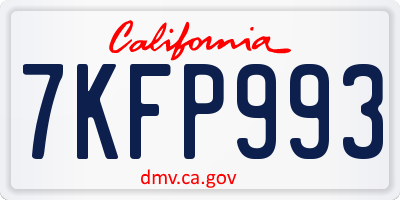 CA license plate 7KFP993