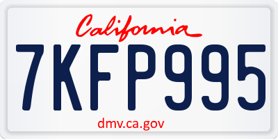 CA license plate 7KFP995