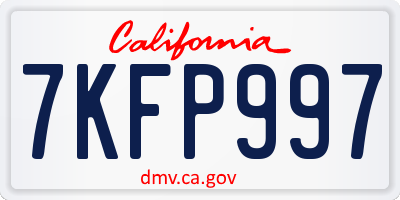 CA license plate 7KFP997