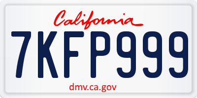 CA license plate 7KFP999