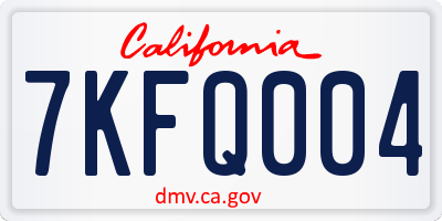CA license plate 7KFQ004