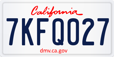 CA license plate 7KFQ027