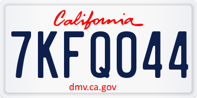 CA license plate 7KFQ044