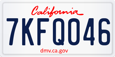 CA license plate 7KFQ046