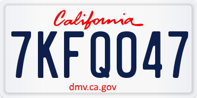 CA license plate 7KFQ047