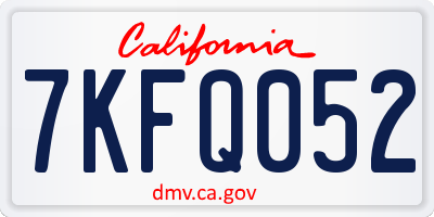 CA license plate 7KFQ052