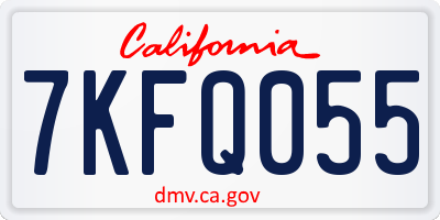 CA license plate 7KFQ055