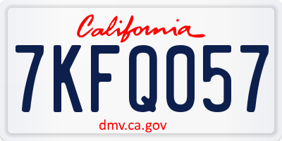 CA license plate 7KFQ057