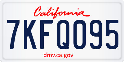 CA license plate 7KFQ095