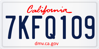 CA license plate 7KFQ109