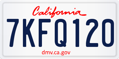 CA license plate 7KFQ120