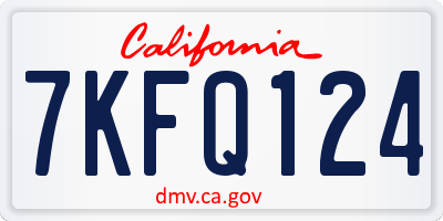 CA license plate 7KFQ124