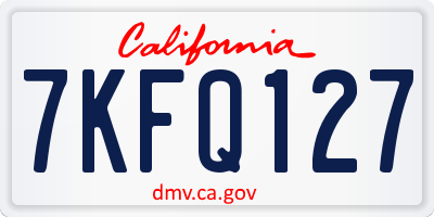 CA license plate 7KFQ127
