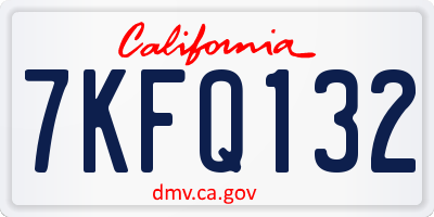 CA license plate 7KFQ132