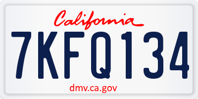 CA license plate 7KFQ134