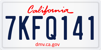 CA license plate 7KFQ141
