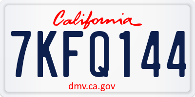 CA license plate 7KFQ144