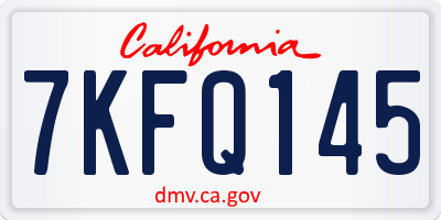 CA license plate 7KFQ145