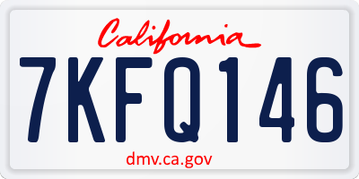 CA license plate 7KFQ146