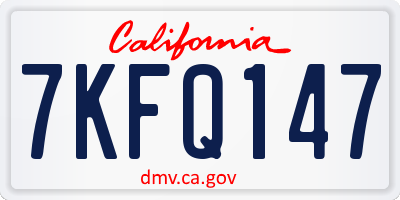 CA license plate 7KFQ147