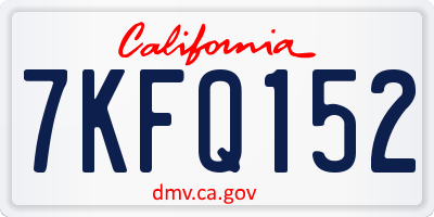 CA license plate 7KFQ152
