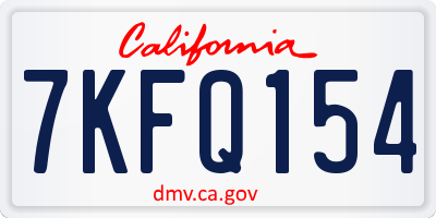 CA license plate 7KFQ154