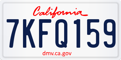 CA license plate 7KFQ159