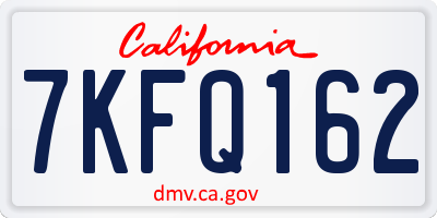 CA license plate 7KFQ162