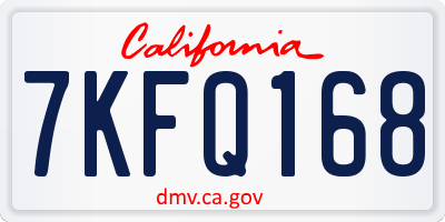 CA license plate 7KFQ168