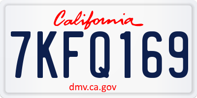CA license plate 7KFQ169