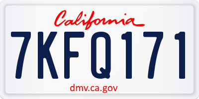 CA license plate 7KFQ171