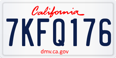 CA license plate 7KFQ176