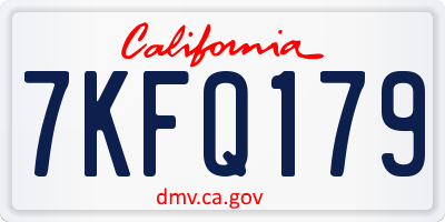 CA license plate 7KFQ179