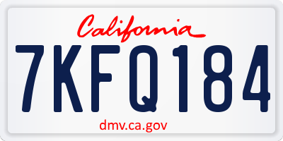 CA license plate 7KFQ184