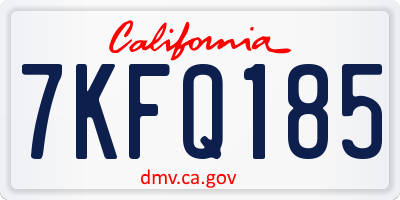 CA license plate 7KFQ185