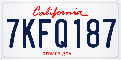 CA license plate 7KFQ187