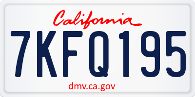 CA license plate 7KFQ195