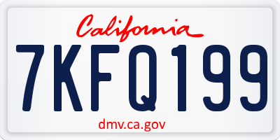 CA license plate 7KFQ199