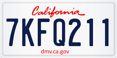 CA license plate 7KFQ211