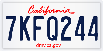 CA license plate 7KFQ244