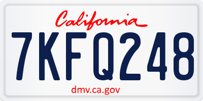 CA license plate 7KFQ248