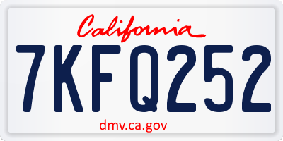 CA license plate 7KFQ252