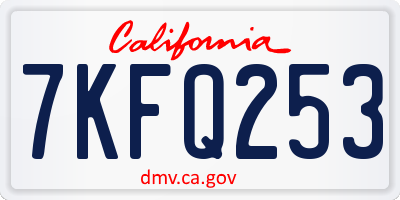 CA license plate 7KFQ253