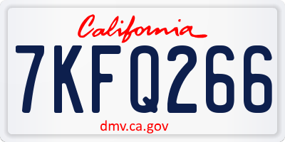 CA license plate 7KFQ266