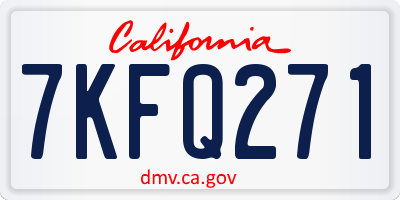 CA license plate 7KFQ271